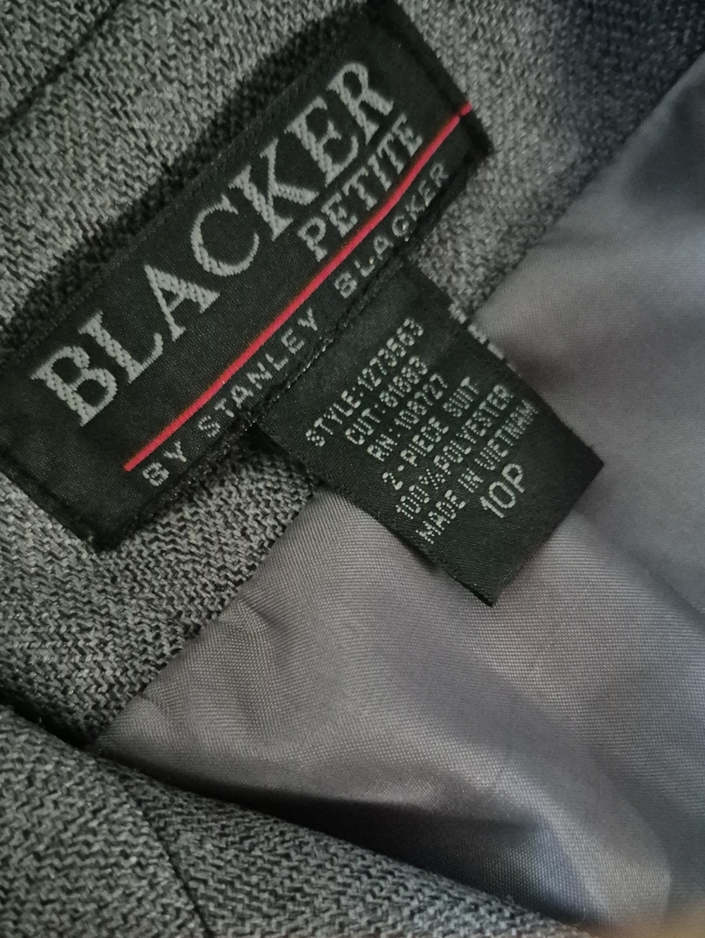Blacker Petites by Stanley Blacker Ladies Gray Double Breasted Luxe Blazer - Picture 6 of 9